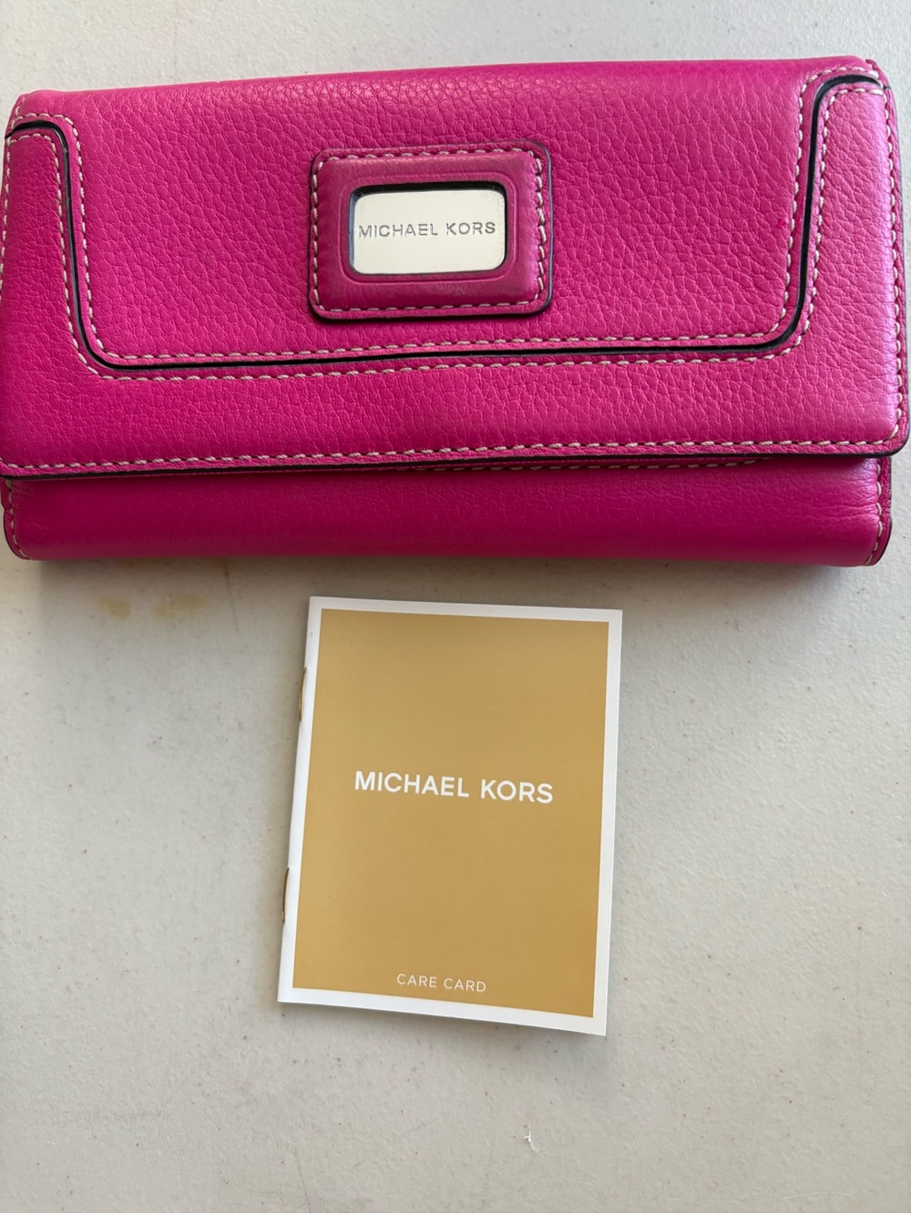 Michael Kors Hot Pink Leather Continental Wallet
